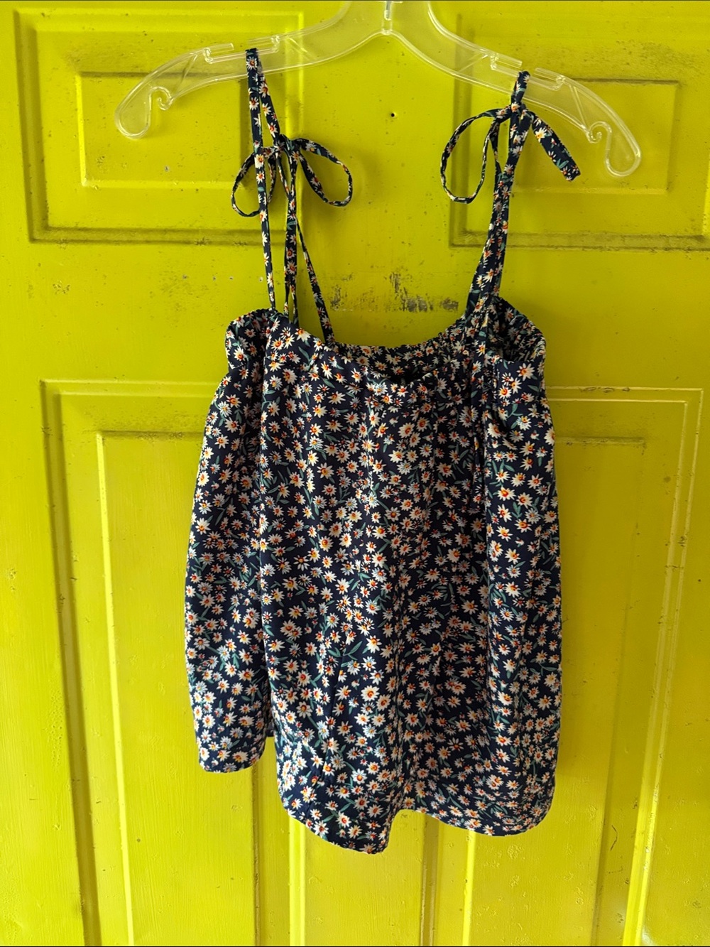 SHEIN Navy Floral Tie-Shoulder Sundress Top